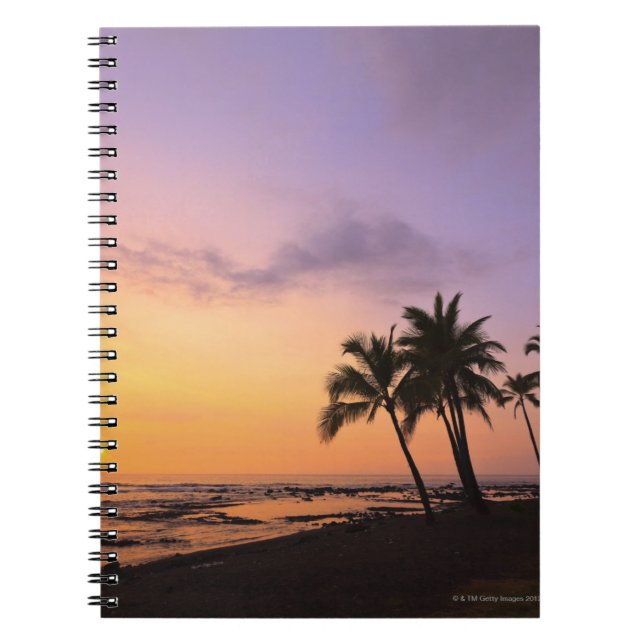 Sunset on Kahaluu Bay in Kona,Hawaii 2 Notebook (Front)