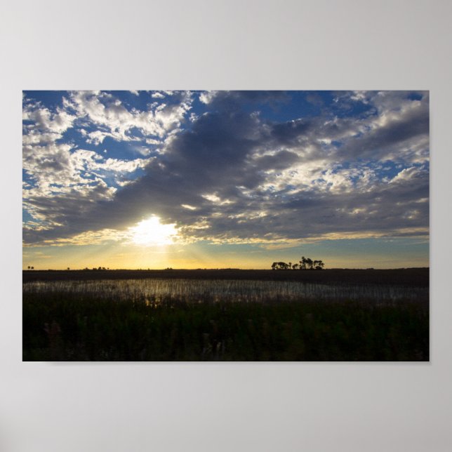 Sunset on Kissimmee Prairie Preserve, Florida Poster (Front)