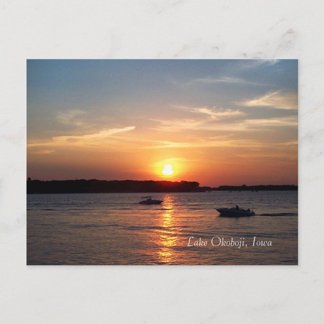 Sunset on Lake Okoboji, Iowa Postcard (Front)