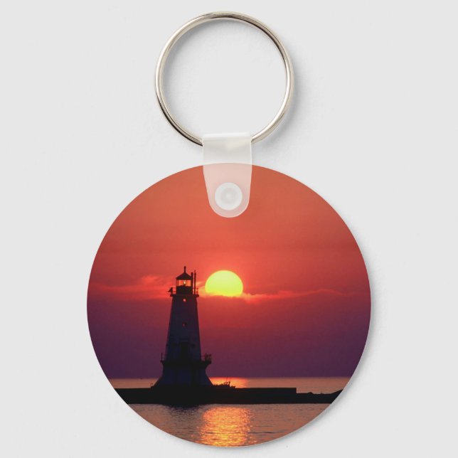 Sunset On Lighthouse Key Ring (Front)