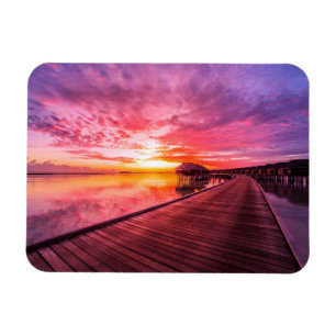 Sunset on Maldives Island   Water Villas Resort Magnet
