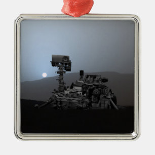 Sunset on Mars Curiosity Rover Metal Ornament