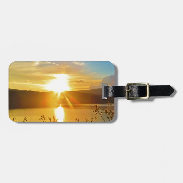 Sunset on mountain Lake Arrowhead Luggage Tag (Front Horizontal)