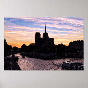 Sunset on Notre Dame de Paris - Paris, France Poster