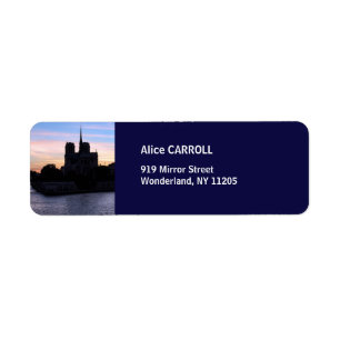 Sunset on Notre Dame de Paris - Paris, France Return Address Label
