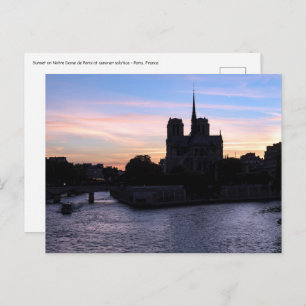 Sunset on Notre Dame de Paris Postcard