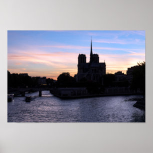 Sunset on Notre Dame de Paris Poster
