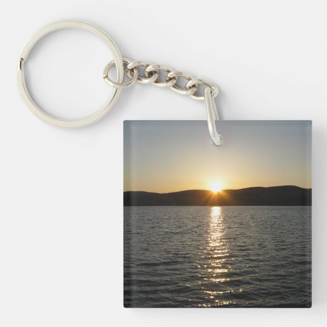 Sunset on Onota Lake: Horizontal Key Ring (Front)