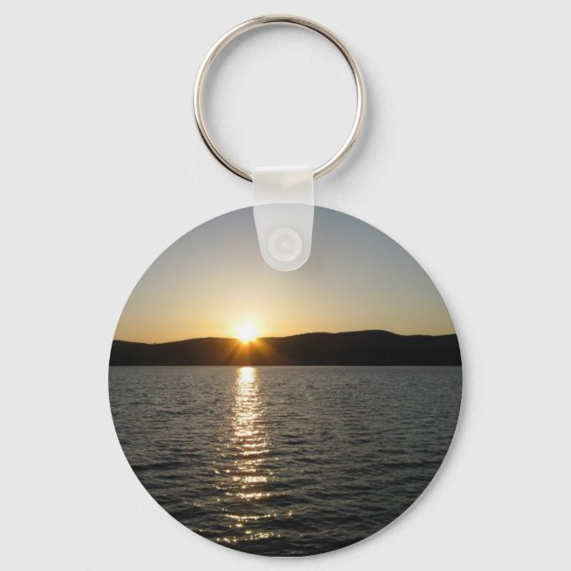 Sunset on Onota Lake: Horizontal Key Ring (Front)