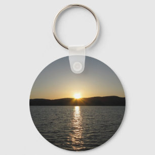 Sunset on Onota Lake: Vertical Key Ring