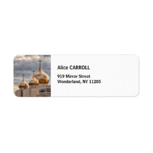 Sunset on Russian Orthodox Cathedral in Paris Return Address Label