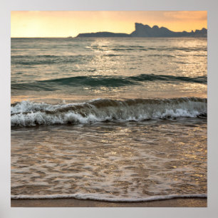 Sunset on Saint Cyr's Beach photograph - Seascape Poster