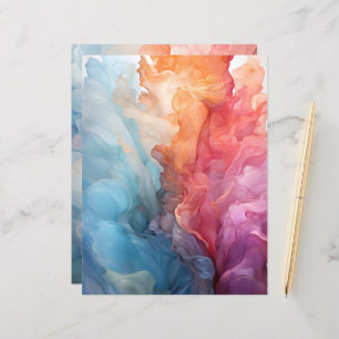 Sunset on Sea Alcohol Ink Scrapbook Paper