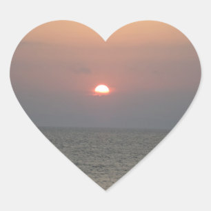 Sunset on Sea Heart Sticker