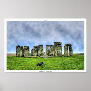 Sunset on Stonehenge & Flying Rook, Wilts, England Poster