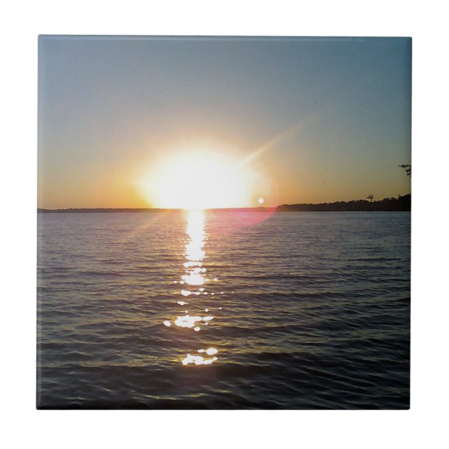 Sunset on the Bayou Ceramic Tile (Front)