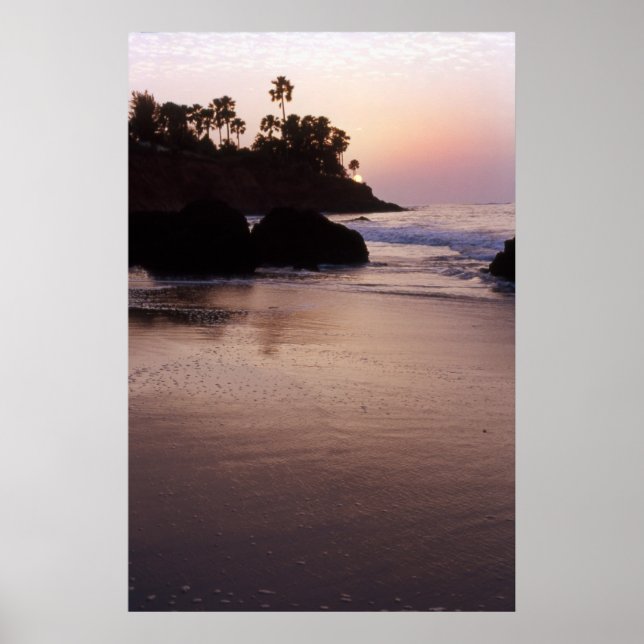 Sunset on the beach at The Gambia Poster (Front)