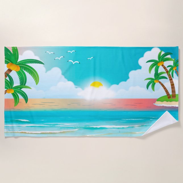 Sunset on the Beach Beach Towel (Front)