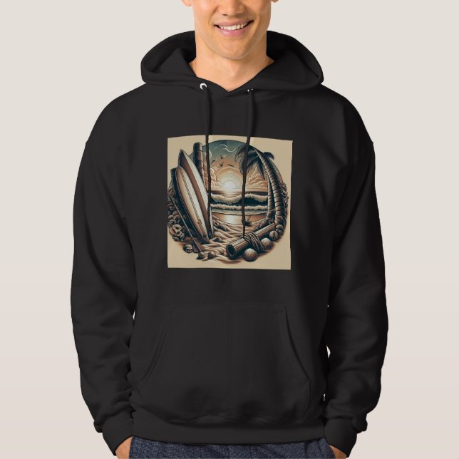 Sunset on the beach. hoodie (Front)