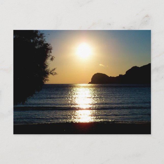 Sunset on the Beach in Syros Postcard (Front)