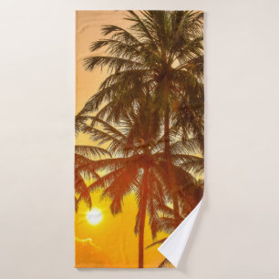Sunset on the beach of Sri Lanka Bath Towel