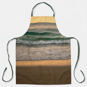 Sunset on the Beach Orange Teal Abstract Seascape Apron