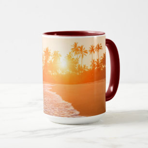 Sunset on the Beach with Coconut Palms Sri Lanka Mug