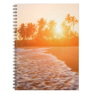 Sunset on the Beach with Coconut Palms   Sri Lanka Notebook