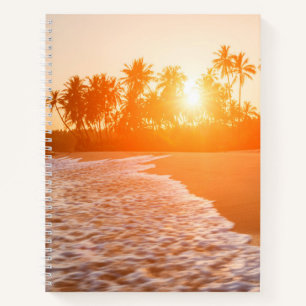 Sunset on the Beach with Coconut Palms   Sri Lanka Notebook