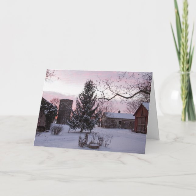 Sunset On The Farm Blank Greeting Card (Front)