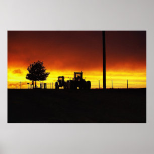 Sunset On The Farm Poster