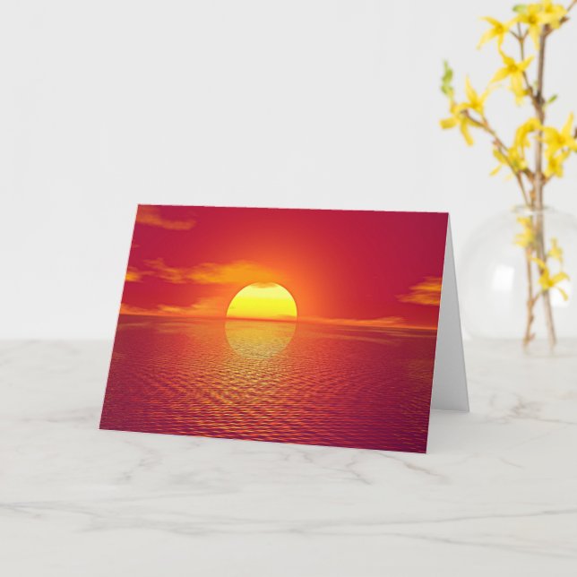 Sunset on the horizon card (Yellow Flower)