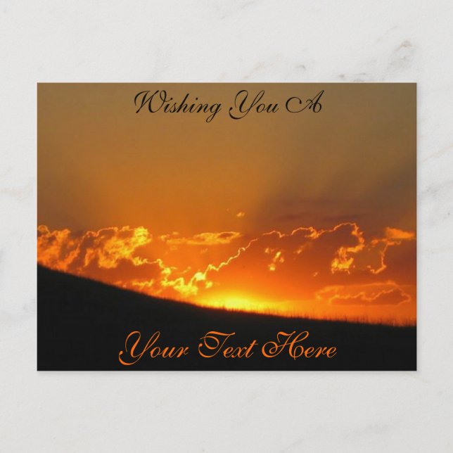 Sunset On The Horizon *Customisable* Postcard (Front)
