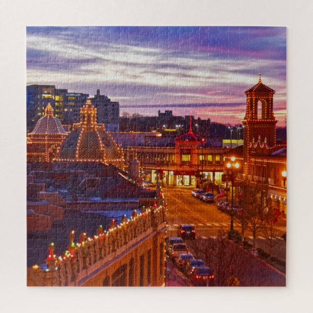 Sunset on the Kansas City Plaza Lights Jigsaw Puzz Jigsaw Puzzle (Vertical)