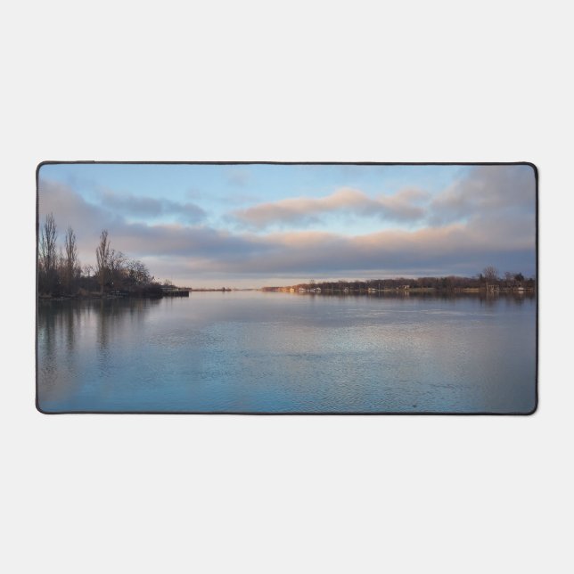 Sunset on the lake desk mat (Front)
