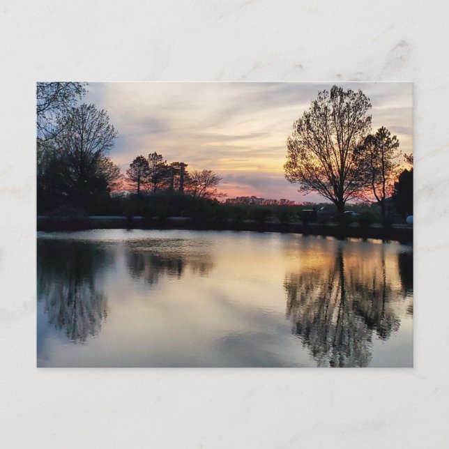 Sunset on the lake postcard (Front)