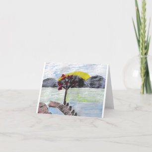Sunset on the lake thank you card