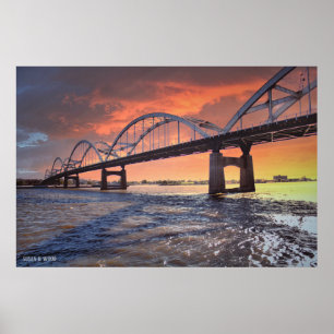 Sunset on the Mississippi River Poster