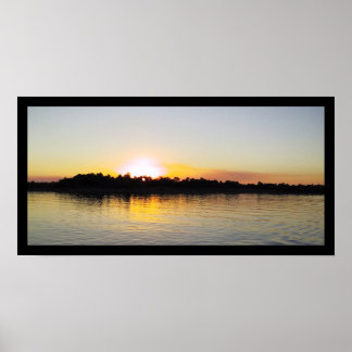 Sunset on the Mississippi River Poster