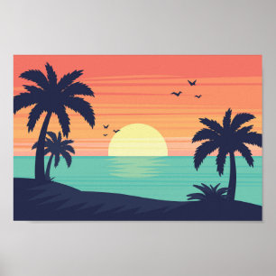 Sunset on the Ocean Poster