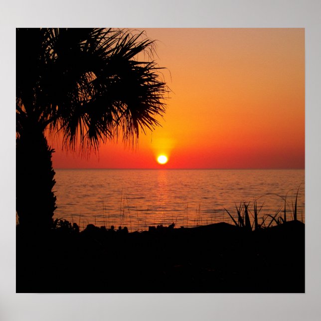 Sunset on the Ocean Poster (Front)