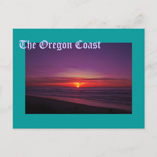 Sunset on the Oregon Coast Postcard (Front)