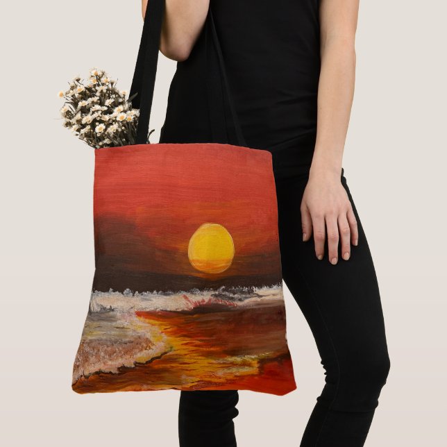 Sunset on the Pacific, by Gary Poling Tote Bag (Close Up)