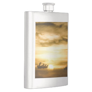 Sunset On The Pacific Ocean Hip Flask
