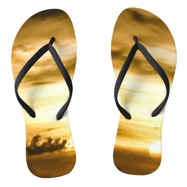Sunset On The Pacific Ocean Thongs (Footbed)