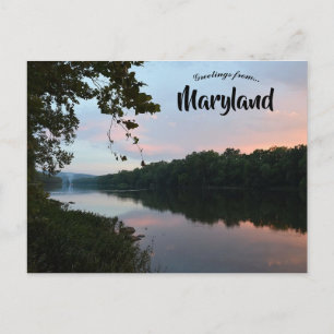 Sunset on the Potomac River Maryland Postcard
