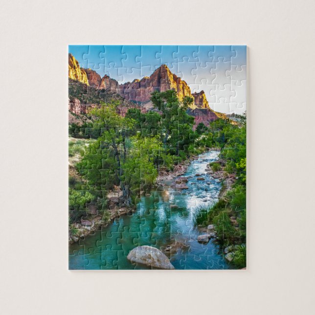 Sunset on the River in Zion, Utah Jigsaw Puzzle (Vertical)