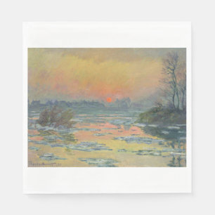Sunset on the River Seine in Winter (Claude Monet) Napkin