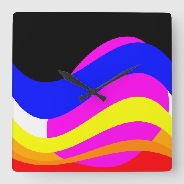 Sunset on the sea square wall clock (Front)