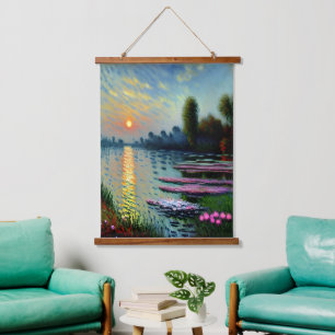 Sunset On the Seine Art Hanging Tapestry